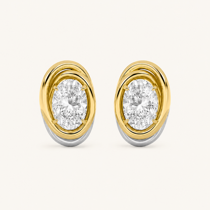 2CT Oval Cut Lab Grown Diamond Knot Earrings