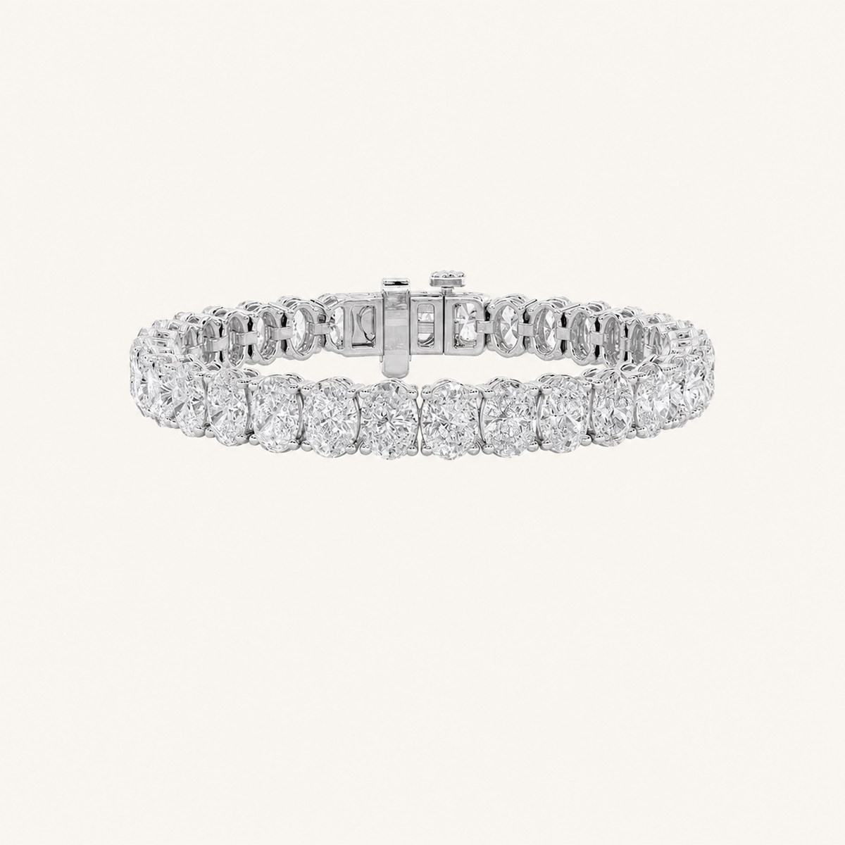 24CT Oval Cut Lab Grown Diamond East & West Tennis Bracelet