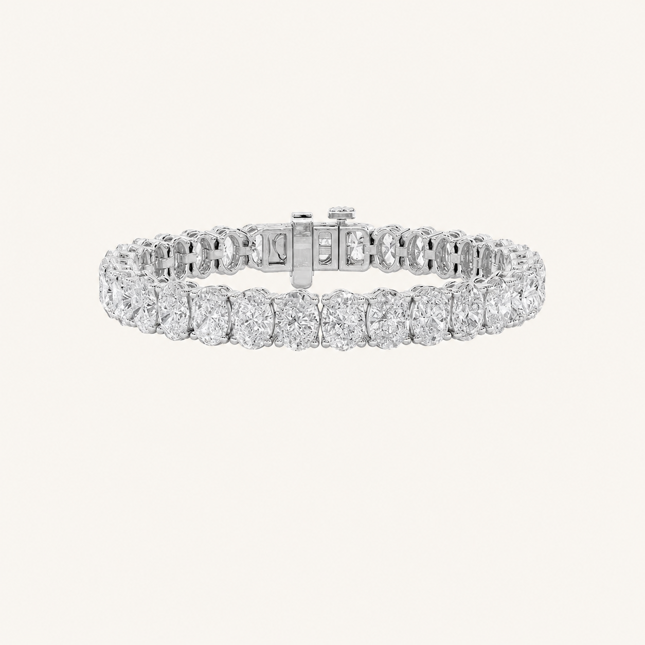 24CT Oval Cut Lab Grown Diamond East & West Tennis Bracelet