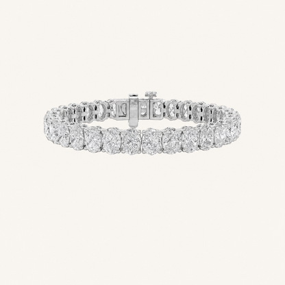 24CT Oval Cut Lab Grown Diamond East & West Tennis Bracelet