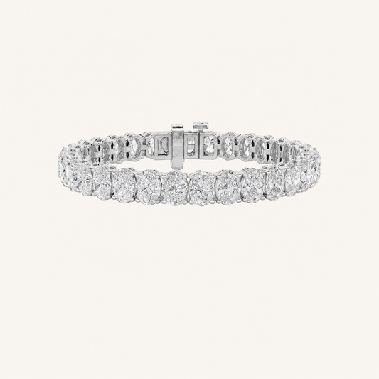 24CT Oval Cut Lab Grown Diamond East & West Tennis Bracelet
