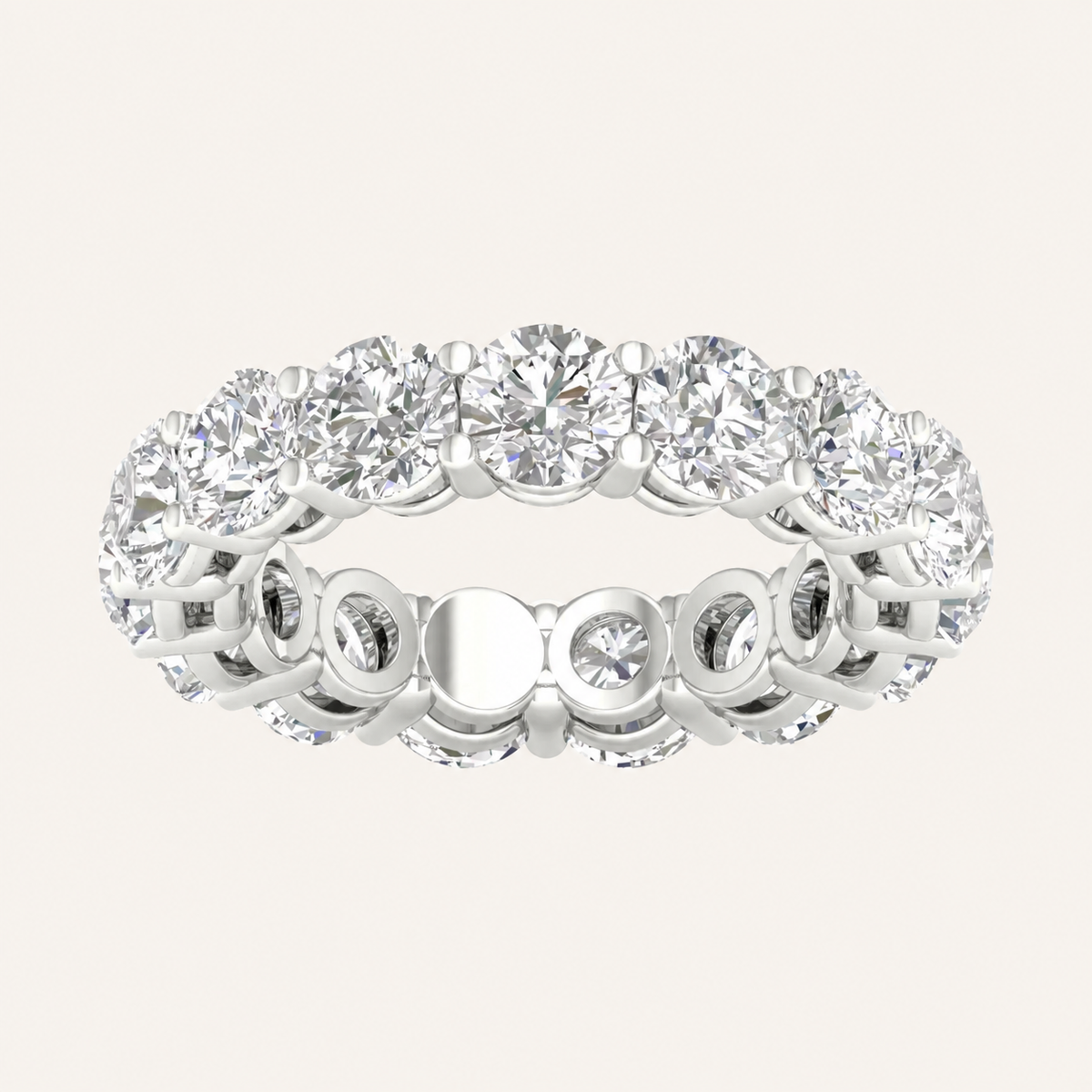 4.95CT Round Cut Lab Grown Diamond Eternity Band Ring