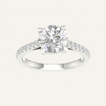 2.25CT Round Cut Lab Grown Diamond Side Stone Ring