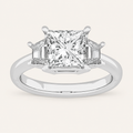 2.76CT Radiant Cut Lab Grown Diamond Three Stone Ring
