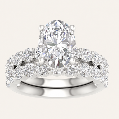 5.00CT Oval Cut Lab Grown Diamond Bridal Set