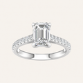 2.25CT Emerald Cut Lab Grown Diamond Side Stone Ring