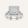 2.25CT Princess Cut Lab Grown Diamond Cluster Ring