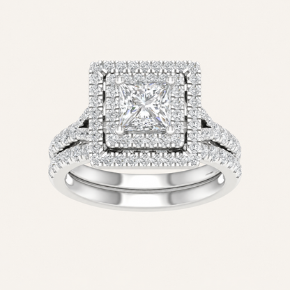 2.25CT Princess Cut Lab Grown Diamond Cluster Ring