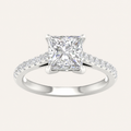 2.25CT Princess Cut Lab Grown Diamond Side Stone Ring