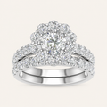 3.00CT Round Cut Lab Grown Diamond Bridal Ring Set