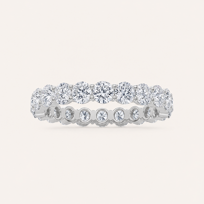 2.15CT Round Cut Lab Grown Diamond Split Prong Eternity Ring