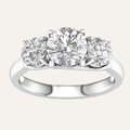 3.00CT Round Lab Grown Diamond Three Stone Ring