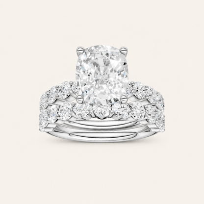 5.00CT Cushion Cut Lab Grown Diamond Bridal Set