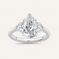 3.66CT Pear Cut Lab Grown Diamond Three Stone Ring