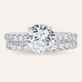 2.00CT Round Cut Lab Grown Diamond Bridal Ring Set
