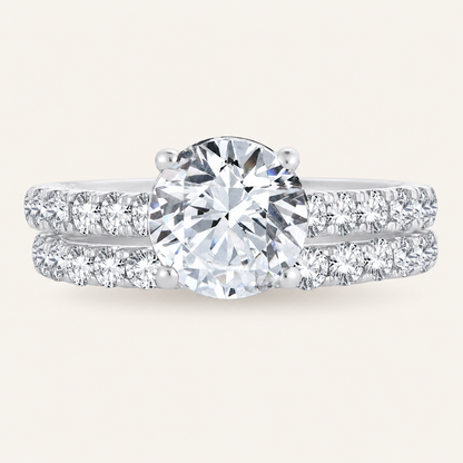 2.00CT Round Cut Lab Grown Diamond Bridal Ring Set