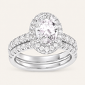 3.00CT Oval Cut Lab Grown Diamond Bridal Set