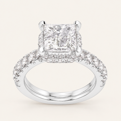 2.41CT Princess Cut Lab Grown Diamond Bridal Set