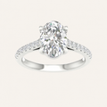 2.25CT Oval Cut Lab Grown Diamond Side Stone Ring