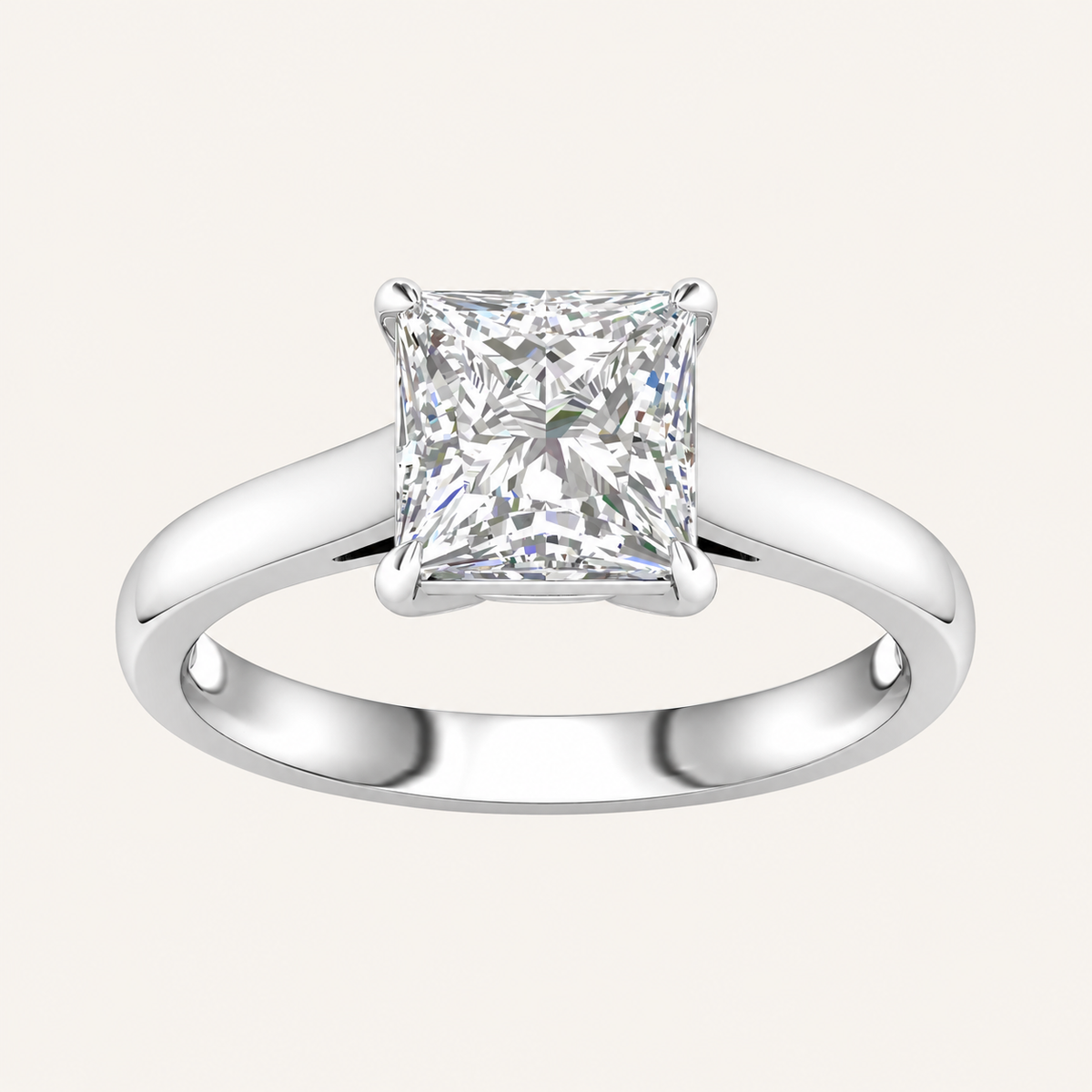 3.00CT Princess Cut Lab Grown Diamond Solitaire Ring