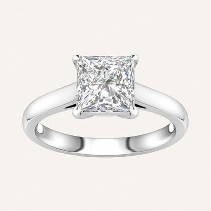 3.00CT Princess Cut Lab Grown Diamond Solitaire Ring
