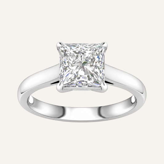 3.00CT Princess Cut Lab Grown Diamond Solitaire Ring