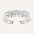 5.00CT Princess Cut Lab Grown Diamond Enhancer Band Ring