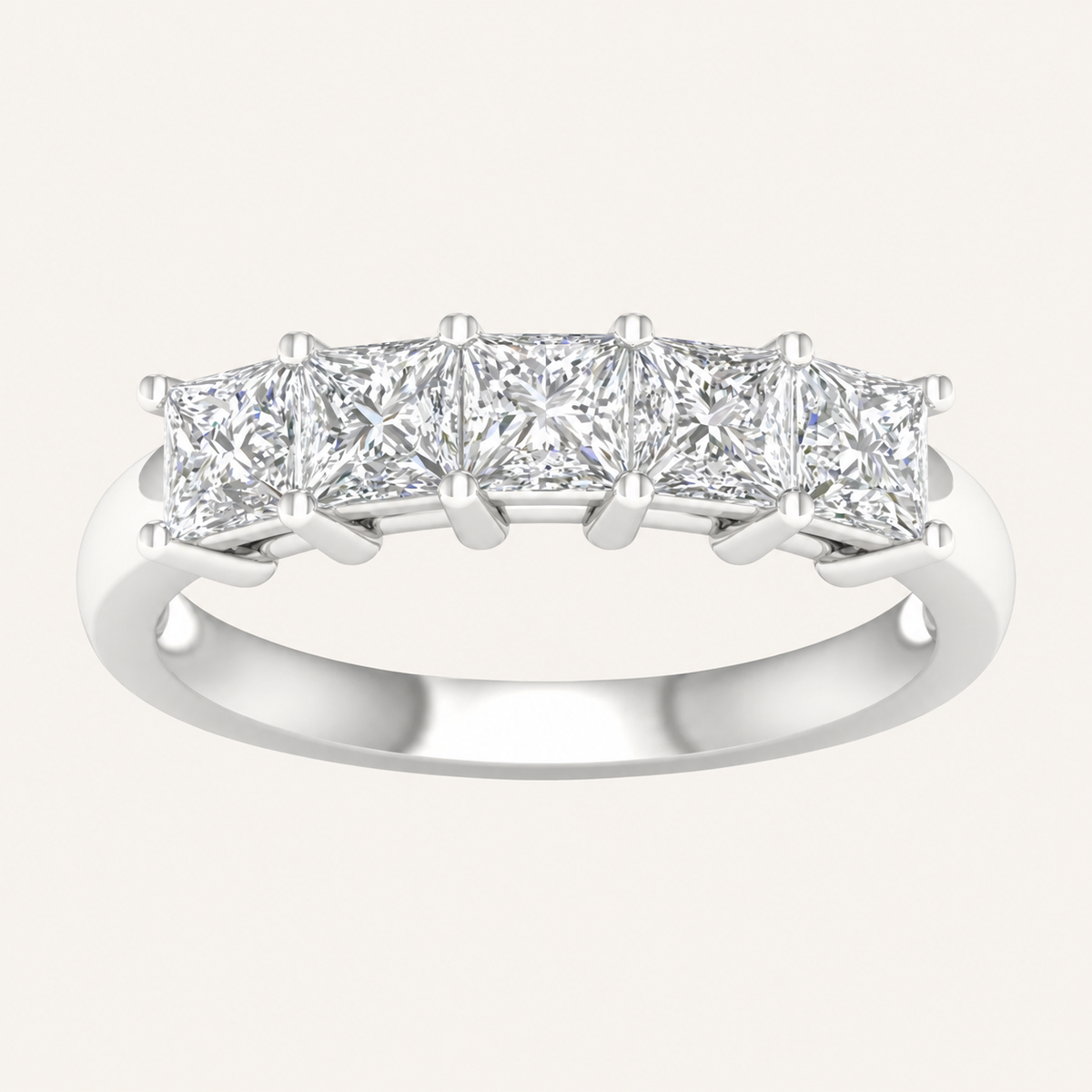 5.00CT Princess Cut Lab Grown Diamond Enhancer Band Ring