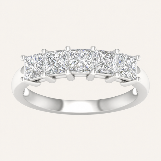 5.00CT Princess Cut Lab Grown Diamond Enhancer Band Ring