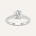 1.75CT Round Cut Lab Grown Diamond Side Stone Ring