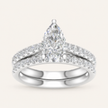 2.33CT Pear Cut Lab Grown Diamond Ring Set