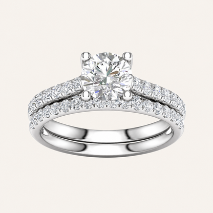 1.75CT Round Cut Lab Grown Diamond Bridal Ring Set
