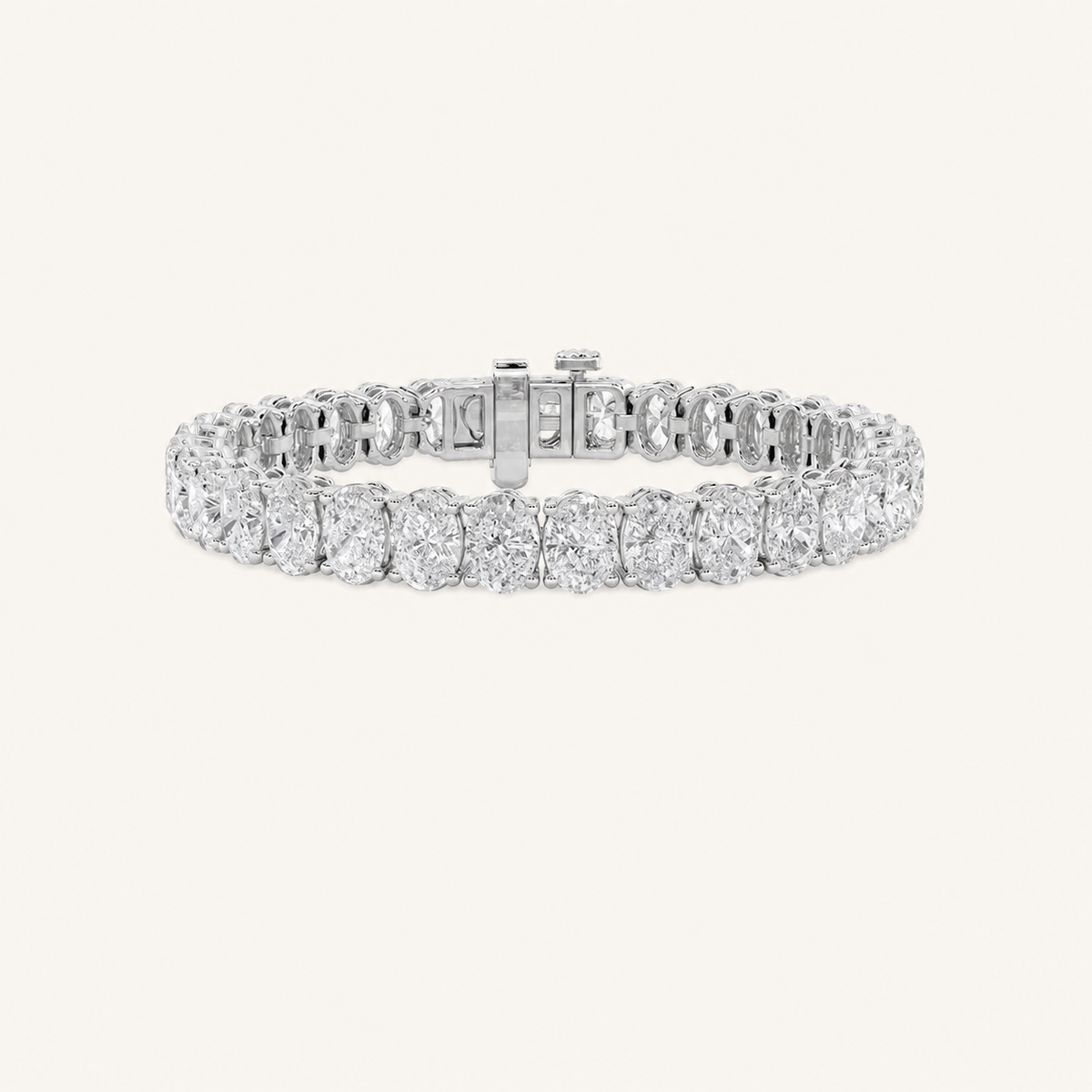 15Cttw Oval Cut Lab Grown Diamond Tennis Bracelet