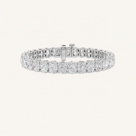 15Cttw Oval Cut Lab Grown Diamond Tennis Bracelet