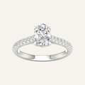 1.75CT Oval Cut Lab Grown Diamond Side Stone Ring