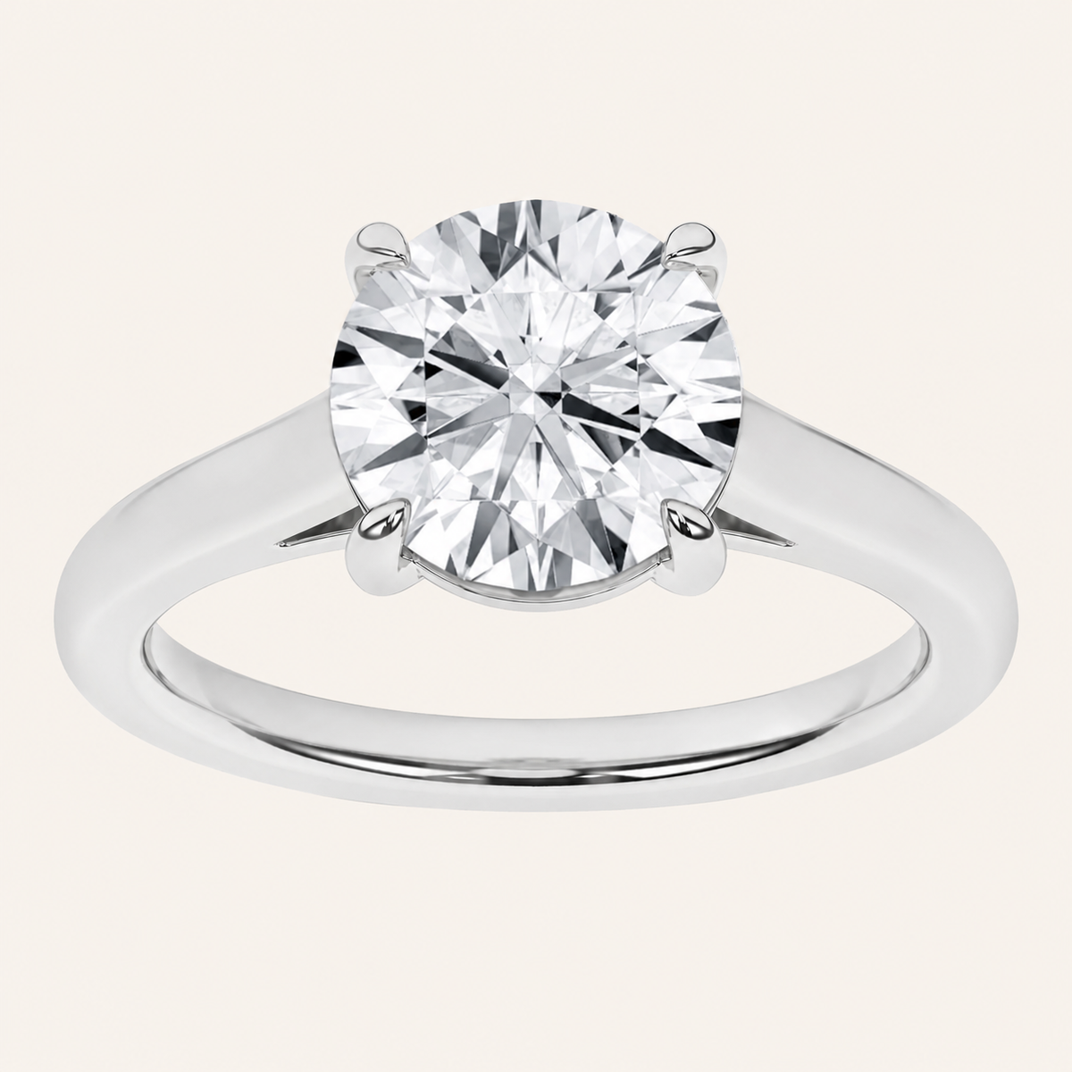1.00CT Round Cut Lab Grown Diamond solitaire Ring