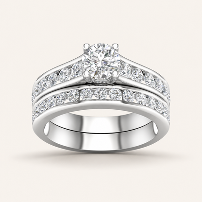 2.00CT Round Cut Lab Grown Diamond Bridal Set
