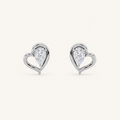 0.5CT Pear Cut Lab Grown Diamond Heart Shaped Earrings