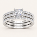 1.76 CT Princess Cut Lab Grown Diamond Band Set