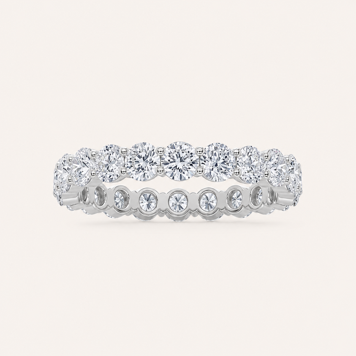 3.00 CT Round Cut Lab Grown Diamond Stud Ring