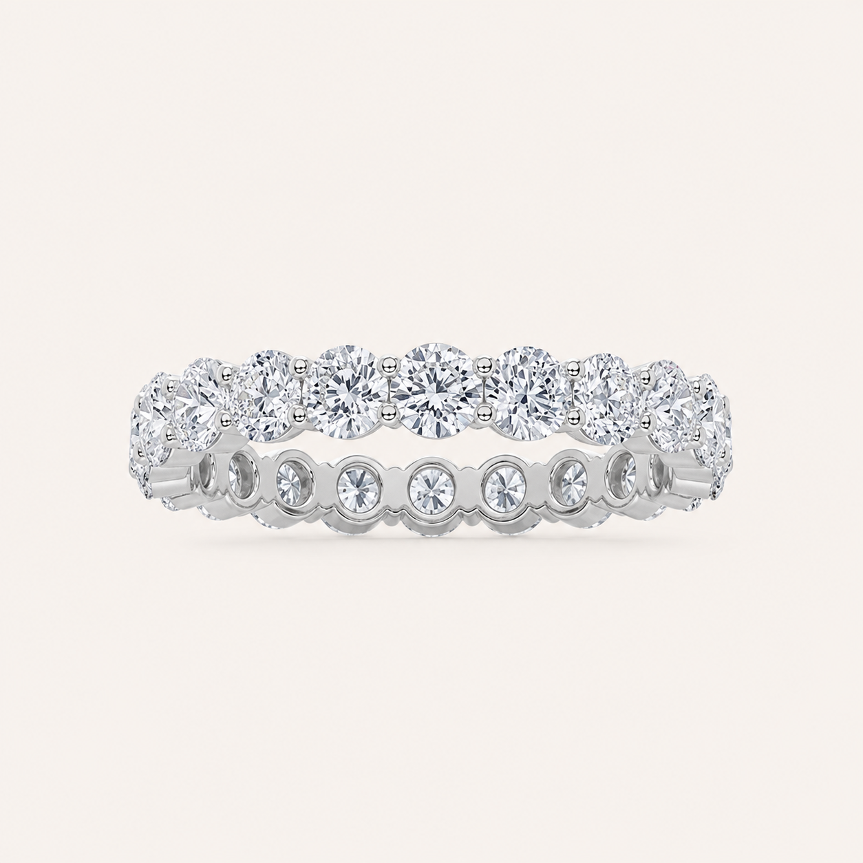 3.00 CT Round Cut Lab Grown Diamond Stud Ring