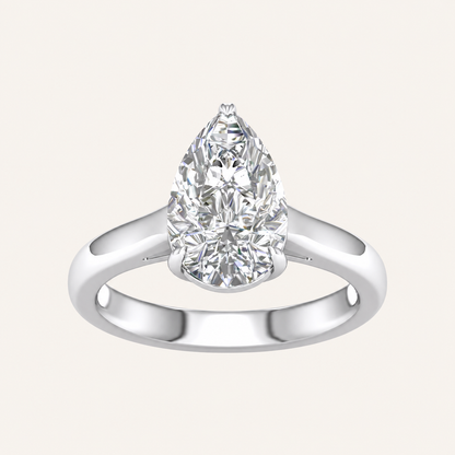 3.00CT Pear Cut Lab Grown Diamond Solitaire Ring