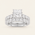 1.75CT Princess Cut Lab Grown Diamond Bridal Set
