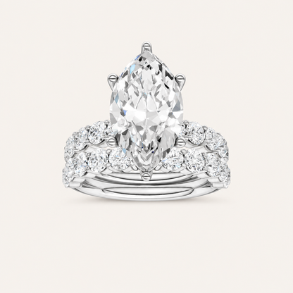 5.00CT Pear Cut Lab Grown Diamond Bridal Set