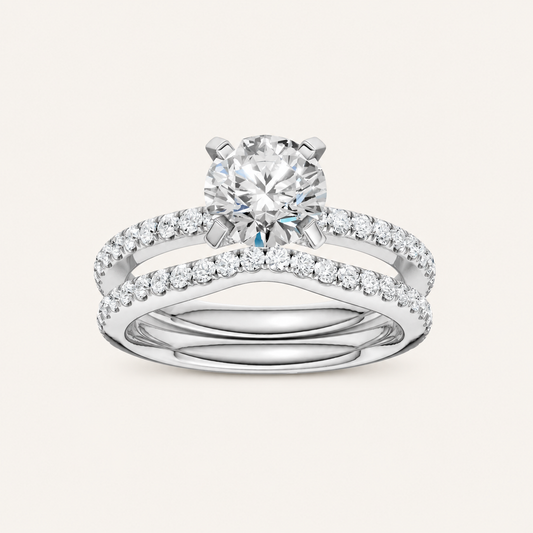 2.00CT Round Cut Lab Grown Diamond Bridal Ring Set