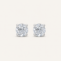 4CT Round Cut Lab Grown Diamond Classic Basket Set Stud Earrings