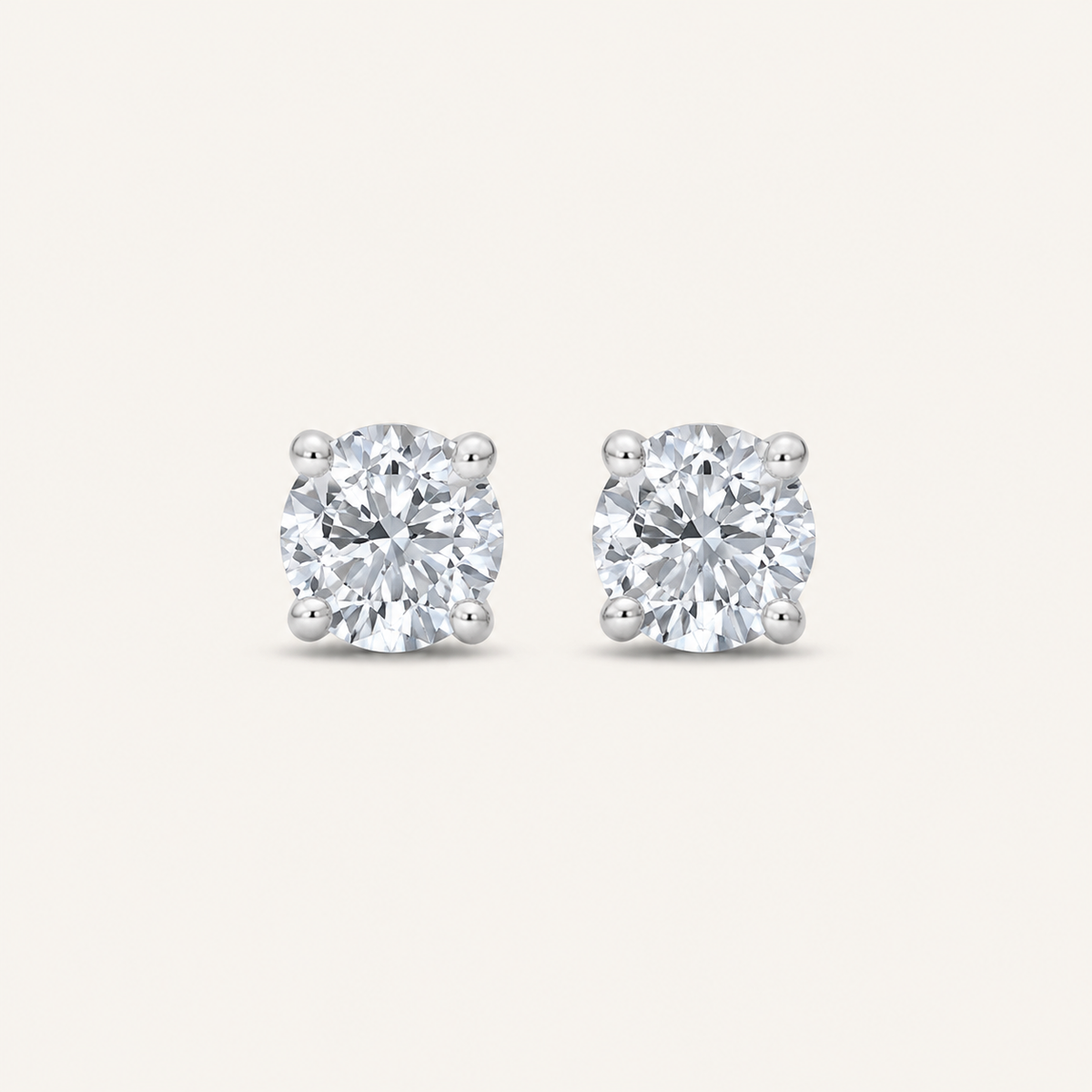4CT Round Cut Lab Grown Diamond Classic Basket Set Stud Earrings
