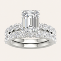 5.00CT Emerald Cut Lab Grown Diamond Bridal Set