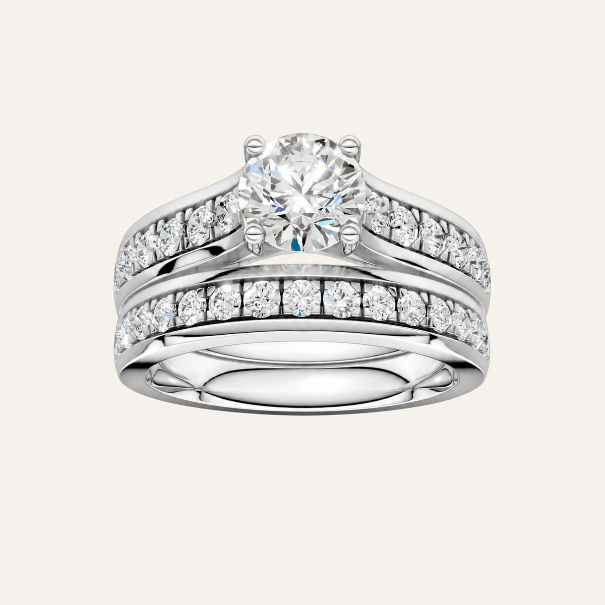 1.75CT Round Cut Lab Grown Diamond Bridal set