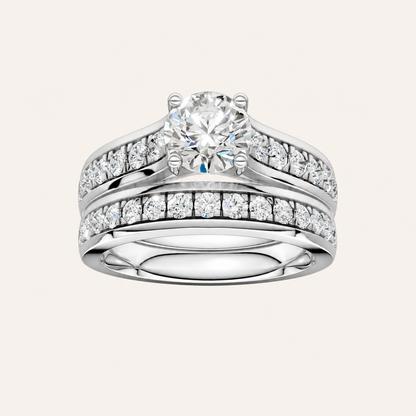 1.75CT Round Cut Lab Grown Diamond Bridal set